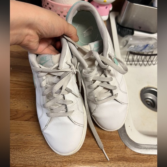 Nike White & Mint Green Court Sneakers | Classic Clean Style - Picture 5 of 7